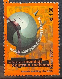 C 2405 Selo Conferência Mundial Contra o Racismo Direito 2001 Circulado 4