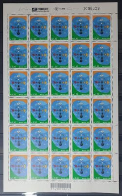 C 2408 Selo Dia Mundial dos Correios Dialogo entre as Civilizacoes 2001 Folha