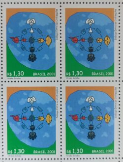 C 2408 Selo Dia Mundial dos Correios Dialogo entre as Civilizacoes 2001 Quadra