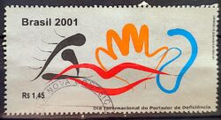C 2434 Selo Dia Internacional do Portador de Deficiencia Saude 2001 Circulado 1