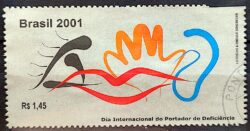 C 2434 Selo Dia Internacional do Portador de Deficiencia Saude 2001 Circulado 2