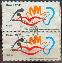 C 2434 Selo Dia Internacional do Portador de Deficiencia Saude 2001 Circulado 4