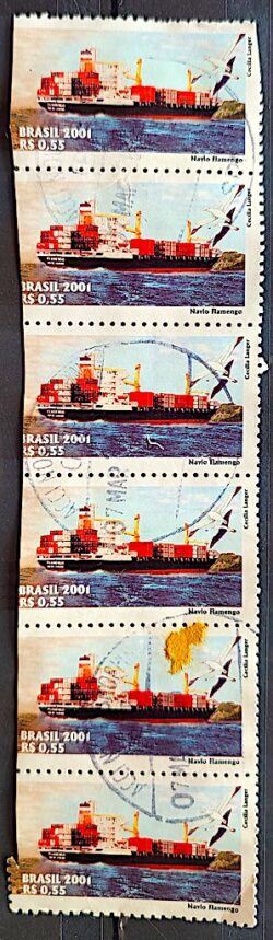 C 2437 Selo Marinha Mercante Navio Flamengo 2001 Circulado 1