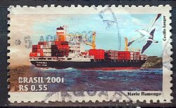 C 2437 Selo Marinha Mercante Navio Flamengo 2001 Circulado 3