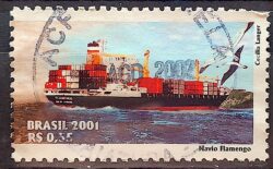 C 2437 Selo Marinha Mercante Navio Flamengo 2001 Circulado 4