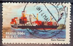 C 2437 Selo Marinha Mercante Navio Flamengo 2001 Circulado 5