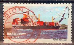 C 2437 Selo Marinha Mercante Navio Flamengo 2001 Circulado 6
