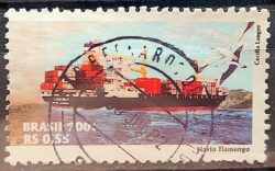 C 2437 Selo Marinha Mercante Navio Flamengo 2001 Circulado 7