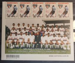 C 2438 Selo Campeoes da Libertadores Futebol Sao Paulo 2001 Vinheta