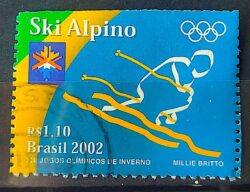 C 2441 Selo Jogos Olimpicos de Inverno Esporte Ski Alpino 2002 Circulado 1