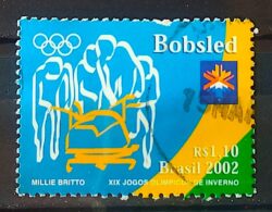 C 2444 Selo Jogos Olimpicos de Inverno Esporte Bobsled 2002 Circulado 3