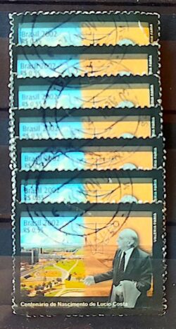 C 2445 Selo Lucio Costa Arquitetura Brasilia 2002 Circulado 2