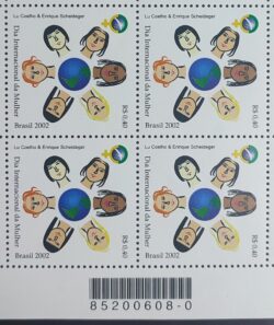 C 2446 Selo Dia da Mulher Mapa 2002 Quadra Codigo de Barras