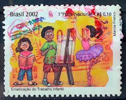 C 2475 Selo Crianca Esperanca 2002 Circulado 2