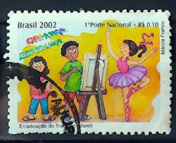 C 2475 Selo Crianca Esperanca 2002 Circulado 3