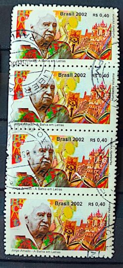 C 2477 Selo Jorge Amado Bahia Literatura Cacau Igreja 2002 Circulado 9