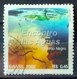 C 2480 Selo Encontro das Aguas Amazonas Rio Solimoes Rio Negro 2002 Circulado 1