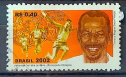 C 2481 Selo Adhemar Ferreira da Silva Salto Triplo Atletismo 2002 Circulado 4