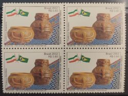 C 2505 Selo Relacoes Diplomaticas Bandeira Ira Arte Ceramica 2002 Quadra