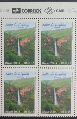 C 2509 Selo Salto do Itiquira Cachoeira Formosa Goias 2003 Quadra Vinheta Correios