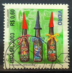 C 2519 Selo Reciclagem Artesanato Vidro 2003 Circulado 1