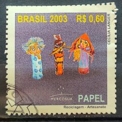 C 2520 Selo Reciclagem Artesanato Papel 2003 Circulado 1
