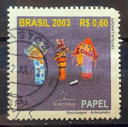C 2520 Selo Reciclagem Artesanato Papel 2003 Circulado 2