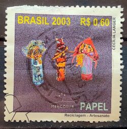 C 2520 Selo Reciclagem Artesanato Papel 2003 Circulado 3