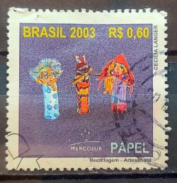 C 2520 Selo Reciclagem Artesanato Papel 2003 Circulado 4