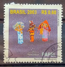 C 2520 Selo Reciclagem Artesanato Papel 2003 Circulado 5