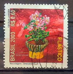 C 2521 Selo Reciclagem Artesanato Plastico 2003 Circulado 2