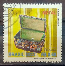 C 2522 Selo Reciclagem Artesanato Metal 2003 Circulado 2
