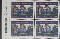 C 2523 Selo 100 Anos do Colegio Santo Inacio Religiao Educacao 2003 Quadra Vinheta Correios