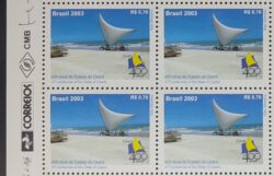 C 2525 Selo Estado do Ceara Praia Jangada Vela 2003 Quadra Vinheta Correios