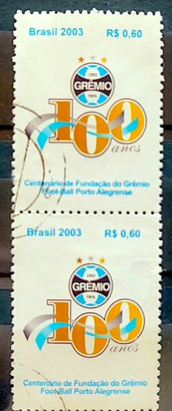 C 2532 Selo Centenario Gremio Futebol 2003 Circulado 1