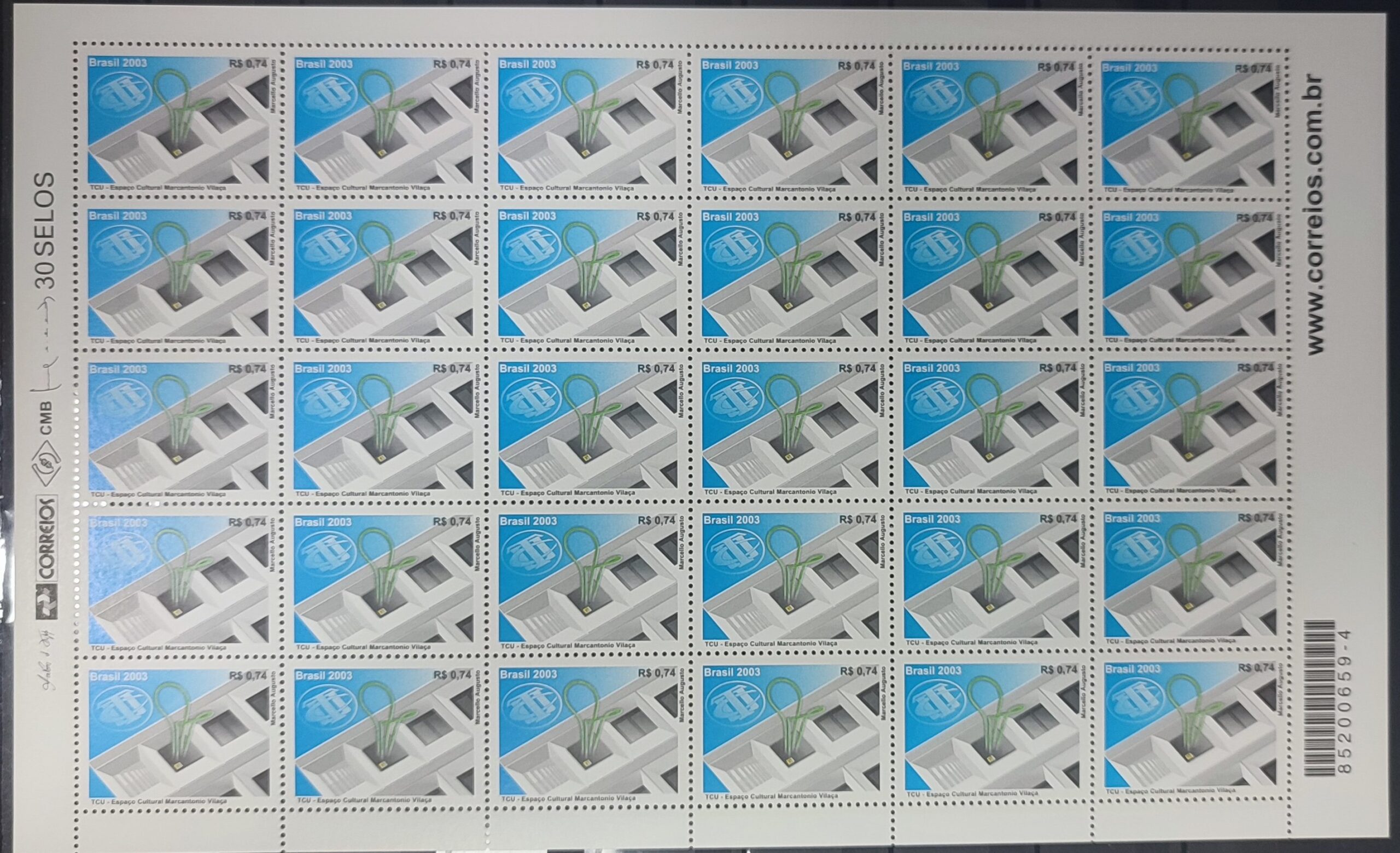 C 2545 Selo TCU Espaco Marcantonio Vilaca 2003 Folha