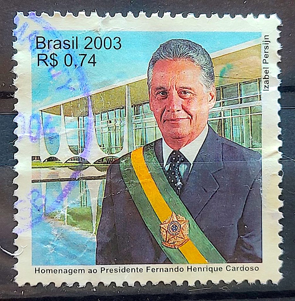 C 2552 Selo Presidente Fernando Henrique Cardoso Plano Real 2003 Circulado 1