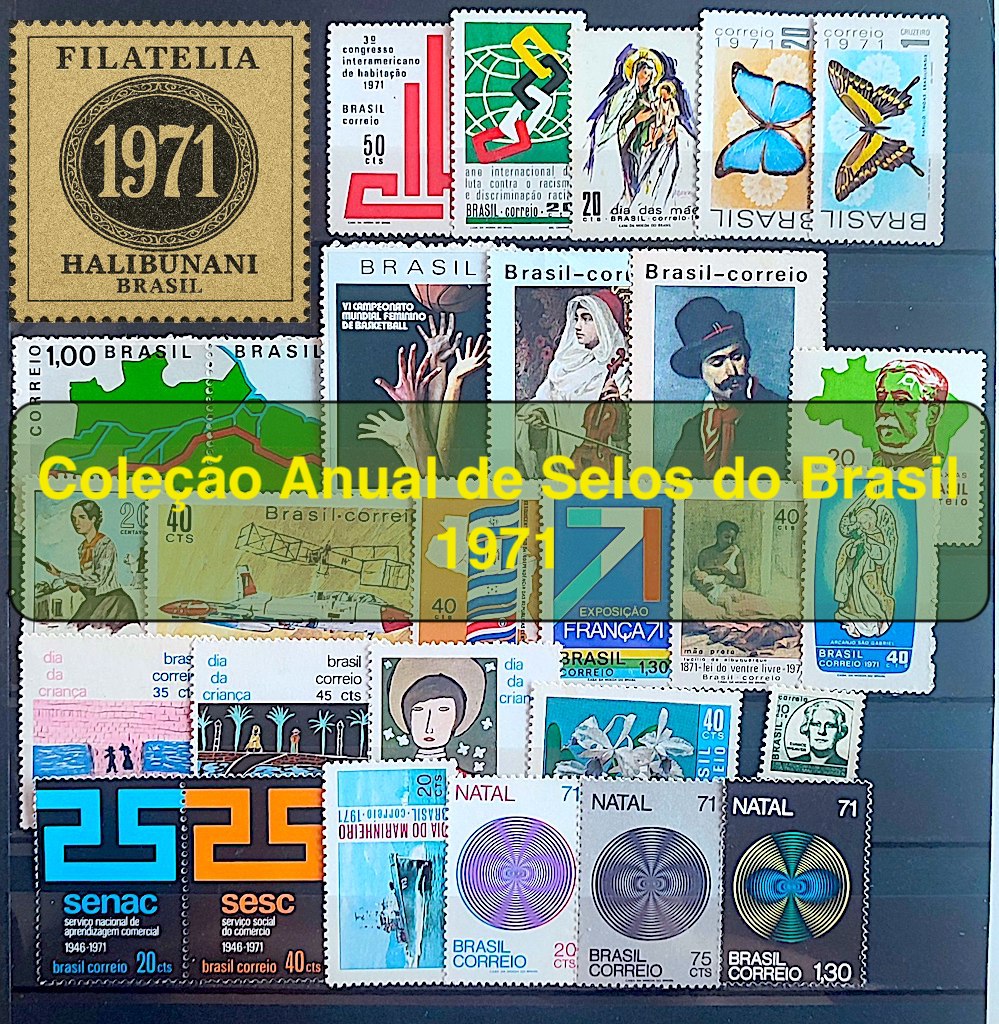 Colecao Anual de Selos do Brasil 1971
