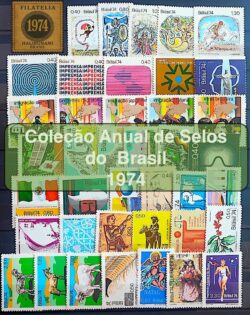 Colecao Anual de Selos do Brasil 1974 Comemorativos