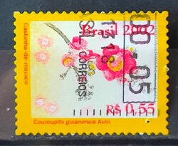 Selo Regular RHM 814 Flores da Amazonia Castanha do Macaco 2002 Circulado 1