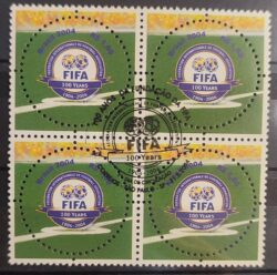 C 2567 Selo Copa do Mundo de Futebol FIFA 2004 Quadra CBC SP