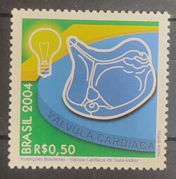 C 2581 Selo Invencoes Brasileiras Valvula Cardiaca Coracao 2004