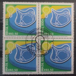 C 2581 Selo Invencoes Brasileiras Valvula Cardiaca Coracao 2004 Quadra CBC SP