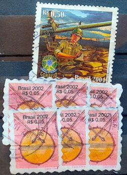 C 2594 Selo 2a Guerra Mundial Exercito Militar Brasao 2004 Circulado 1