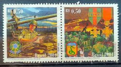 C 2594 Selo 2a Guerra Mundial Exercito Militar Brasao 2004 Circulado 2