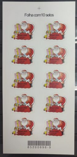 C 2599 Selo de Natal Religiao Papai Noel 2004 Folha