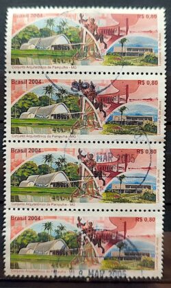 C 2602 Selo Conjunto Arquitetônico da Pampulha Oscar Niemeyer 2004 Circulado 1