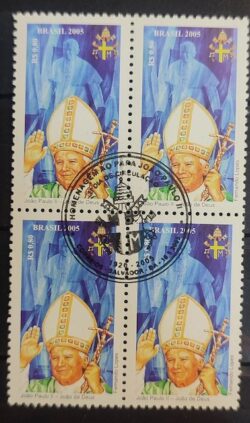 C 2609 Selo Papa Joao Paulo II Religiao 2005 Quadra CBC BA