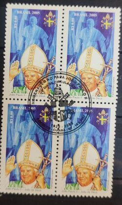 C 2609 Selo Papa Joao Paulo II Religiao 2005 Quadra CBC MT