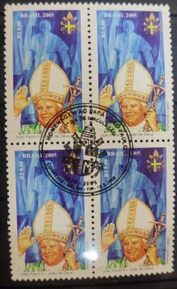 C 2609 Selo Papa Joao Paulo II Religiao 2005 Quadra CBC PA Belem
